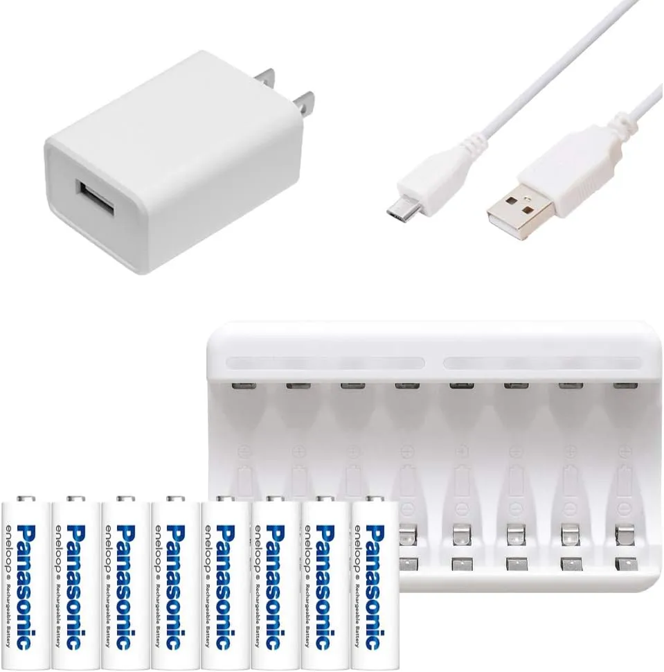 これは「8本用 USB 充電器 ＆ エネループ 
eneloop 単3×8本 セット」の画像です。