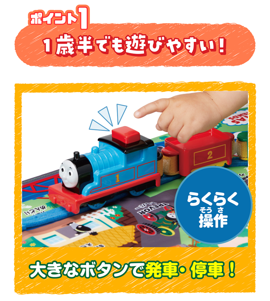 これは「プラレール ぷっしゅでゴー!
かんたんはじめてプラレール
きかんしゃトーマスセット」の画像です。